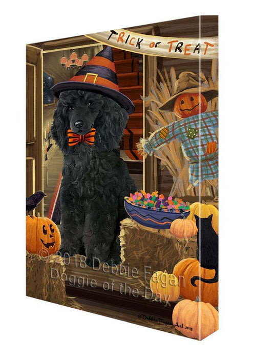 Enter at Own Risk Trick or Treat Halloween Poodle Dog Canvas Print Wall Art Décor CVS96902