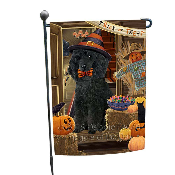 Enter at Own Risk Trick or Treat Halloween Poodle Dog Garden Flag GFLG53290