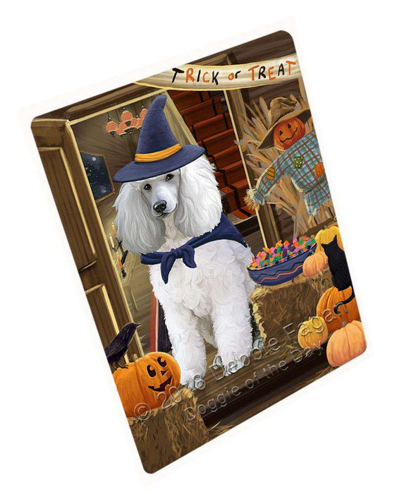 Enter at Own Risk Trick or Treat Halloween Poodle Dog Large Refrigerator / Dishwasher Magnet RMAG80226