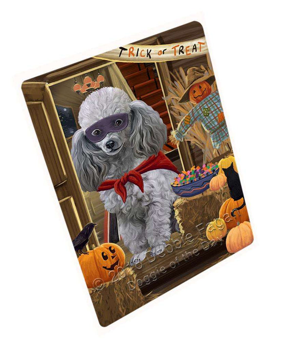 Enter at Own Risk Trick or Treat Halloween Poodle Dog Large Refrigerator / Dishwasher Magnet RMAG80232