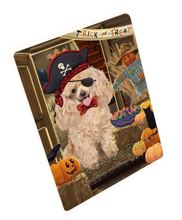 Enter at Own Risk Trick or Treat Halloween Poodle Dog Large Refrigerator / Dishwasher Magnet RMAG80238