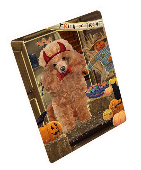 Enter at Own Risk Trick or Treat Halloween Poodle Dog Large Refrigerator / Dishwasher Magnet RMAG80244