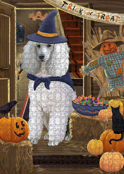 Enter at Own Risk Trick or Treat Halloween Poodle Dog Puzzle with Photo Tin PUZL80052