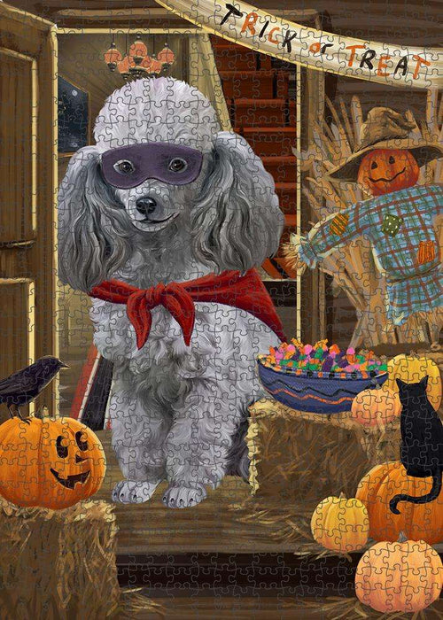 Enter at Own Risk Trick or Treat Halloween Poodle Dog Puzzle  PUZL80056