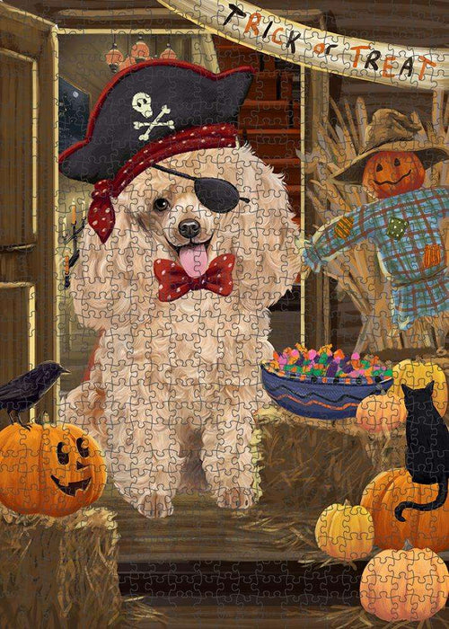 Enter at Own Risk Trick or Treat Halloween Poodle Dog Puzzle with Photo Tin PUZL80060
