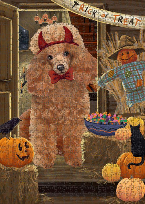 Enter at Own Risk Trick or Treat Halloween Poodle Dog Puzzle with Photo Tin PUZL80064