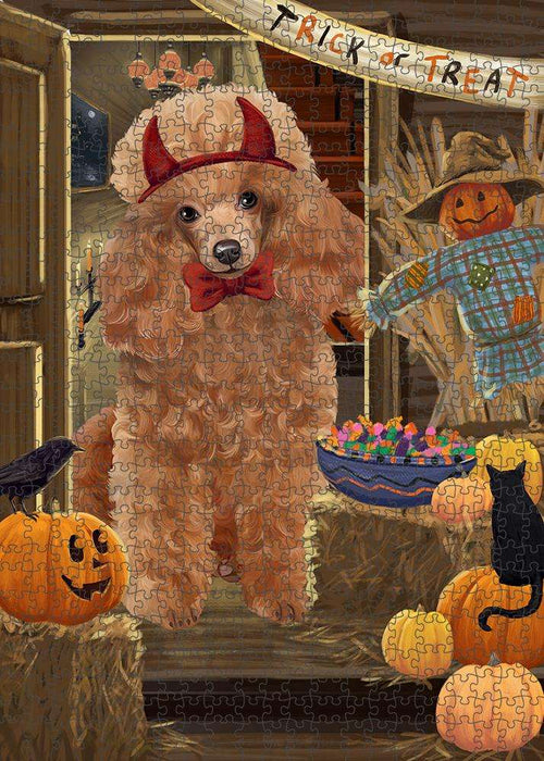 Enter at Own Risk Trick or Treat Halloween Poodle Dog Puzzle  PUZL80064