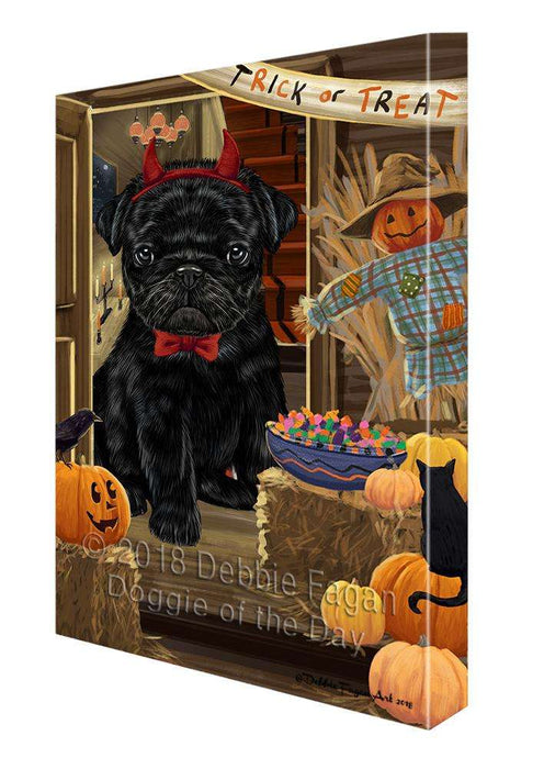 Enter at Own Risk Trick or Treat Halloween Pug Dog Canvas Print Wall Art Décor CVS96938