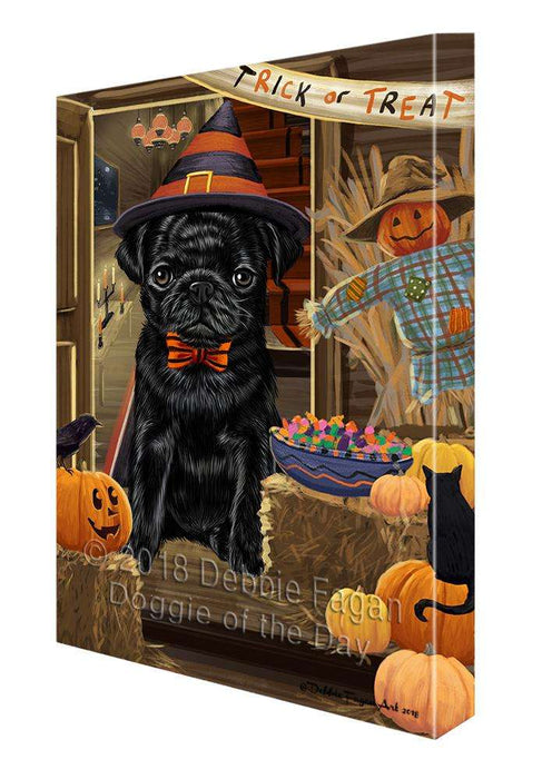 Enter at Own Risk Trick or Treat Halloween Pug Dog Canvas Print Wall Art Décor CVS96947