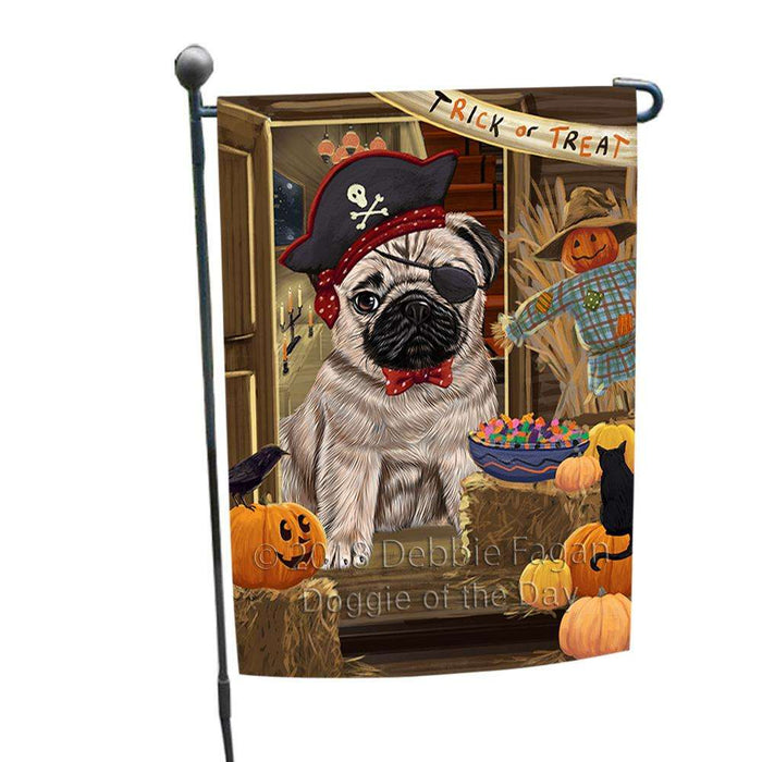 Enter at Own Risk Trick or Treat Halloween Pug Dog Garden Flag GFLG53293