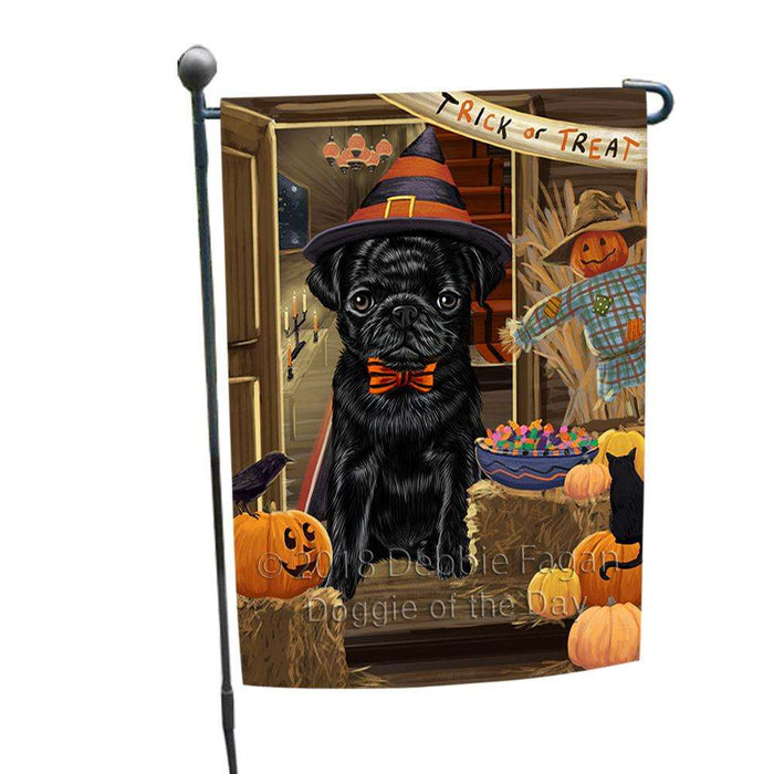 Enter at Own Risk Trick or Treat Halloween Pug Dog Garden Flag GFLG53295