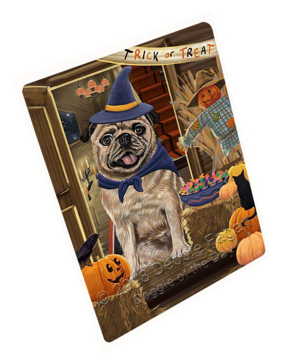 Enter at Own Risk Trick or Treat Halloween Pug Dog Large Refrigerator / Dishwasher Magnet RMAG80256