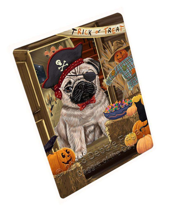 Enter at Own Risk Trick or Treat Halloween Pug Dog Large Refrigerator / Dishwasher Magnet RMAG80268