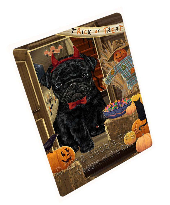 Enter at Own Risk Trick or Treat Halloween Pug Dog Large Refrigerator / Dishwasher Magnet RMAG80274
