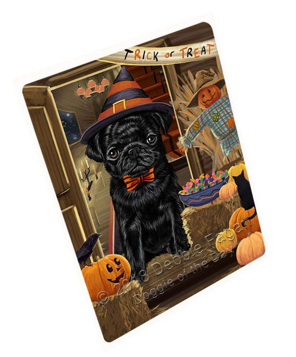 Enter at Own Risk Trick or Treat Halloween Pug Dog Large Refrigerator / Dishwasher Magnet RMAG80280