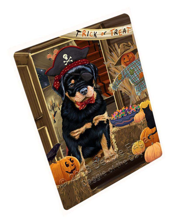 Enter at Own Risk Trick or Treat Halloween Rottweiler Dog Large Refrigerator / Dishwasher Magnet RMAG80358