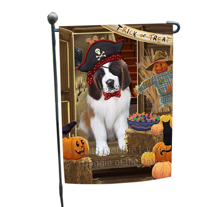 Enter at Own Risk Trick or Treat Halloween Saint Bernard Dog Garden Flag GFLG53318