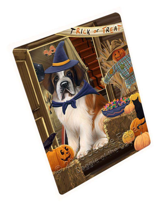 Enter at Own Risk Trick or Treat Halloween Saint Bernard Dog Large Refrigerator / Dishwasher Magnet RMAG80406
