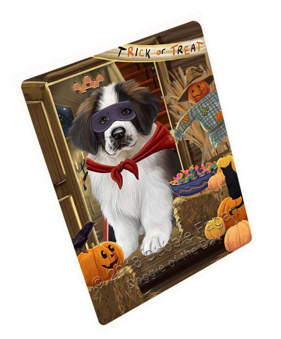 Enter at Own Risk Trick or Treat Halloween Saint Bernard Dog Large Refrigerator / Dishwasher Magnet RMAG80412