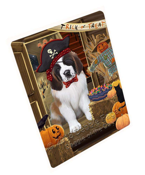 Enter at Own Risk Trick or Treat Halloween Saint Bernard Dog Large Refrigerator / Dishwasher Magnet RMAG80418