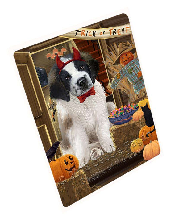 Enter at Own Risk Trick or Treat Halloween Saint Bernard Dog Large Refrigerator / Dishwasher Magnet RMAG80424