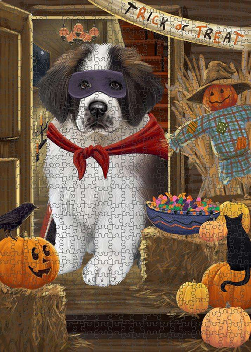 Enter at Own Risk Trick or Treat Halloween Saint Bernard Dog Puzzle  PUZL80176