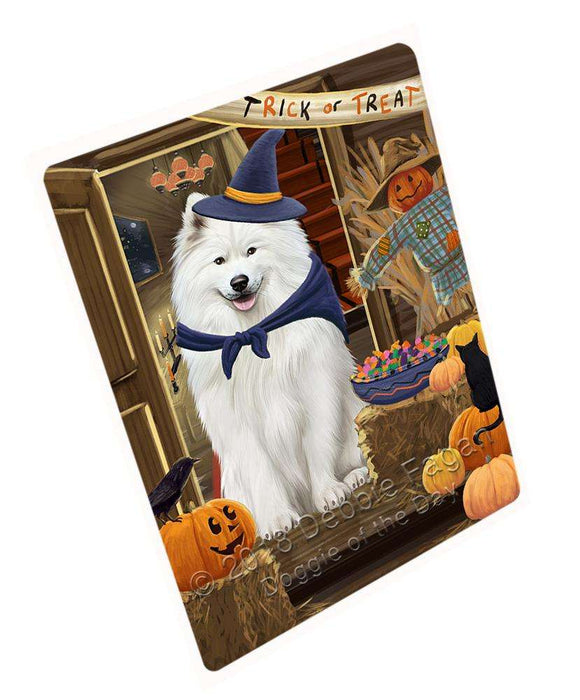 Enter at Own Risk Trick or Treat Halloween Samoyed Dog Large Refrigerator / Dishwasher Magnet RMAG80436