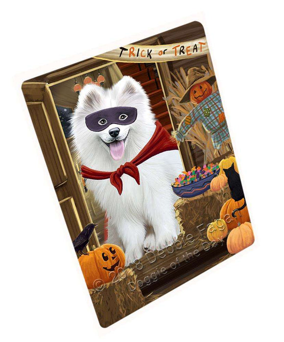Enter at Own Risk Trick or Treat Halloween Samoyed Dog Large Refrigerator / Dishwasher Magnet RMAG80442