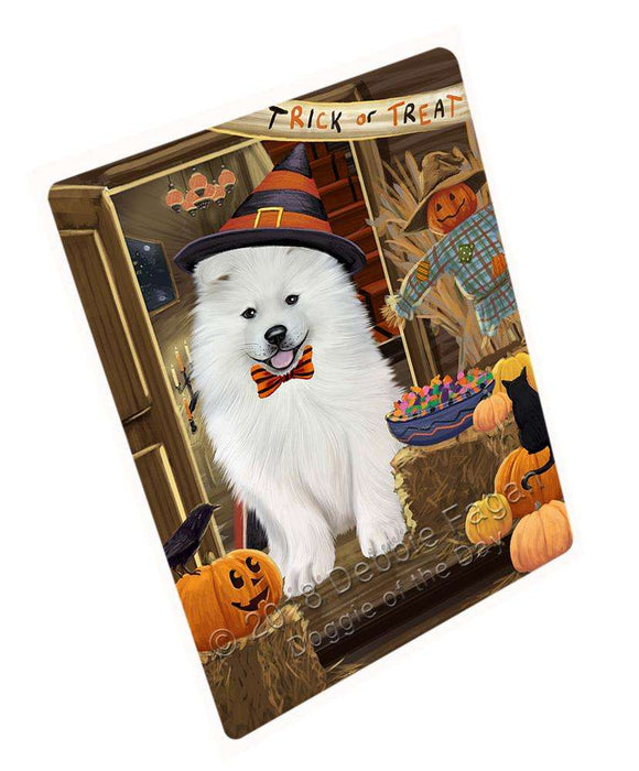 Enter at Own Risk Trick or Treat Halloween Samoyed Dog Large Refrigerator / Dishwasher Magnet RMAG80460