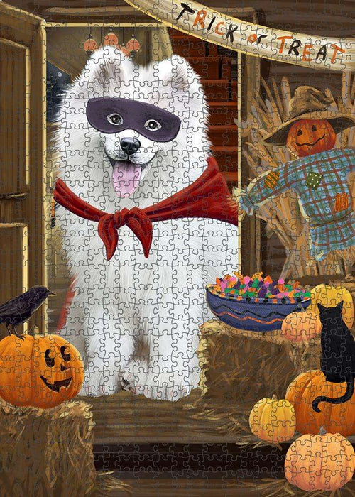 Enter at Own Risk Trick or Treat Halloween Samoyed Dog Puzzle with Photo Tin PUZL80196