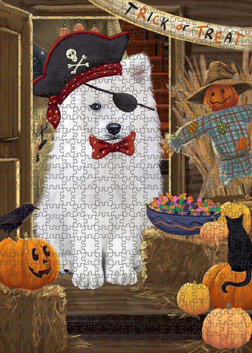 Enter at Own Risk Trick or Treat Halloween Samoyed Dog Puzzle with Photo Tin PUZL80200