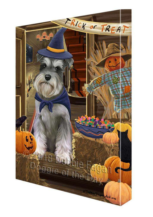 Enter at Own Risk Trick or Treat Halloween Schnauzer Dog Canvas Print Wall Art Décor CVS97226