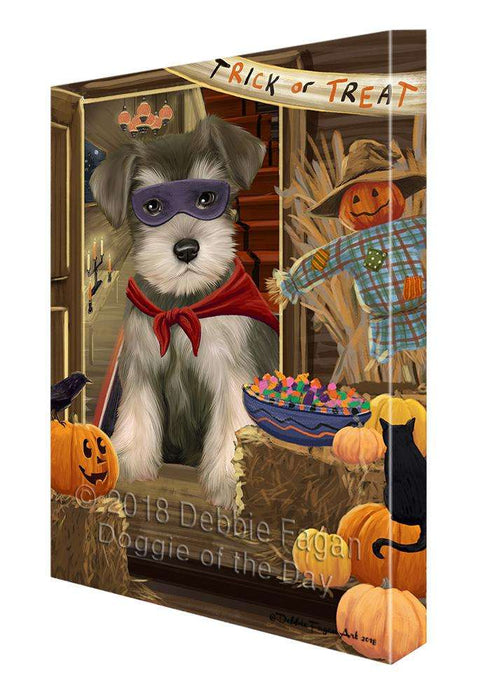 Enter at Own Risk Trick or Treat Halloween Schnauzer Dog Canvas Print Wall Art Décor CVS97235