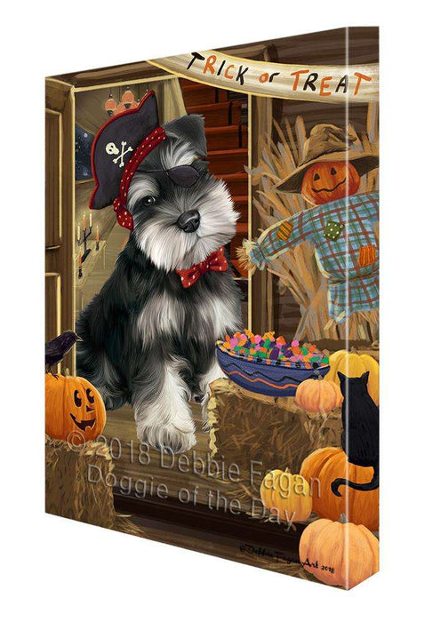 Enter at Own Risk Trick or Treat Halloween Schnauzer Dog Canvas Print Wall Art Décor CVS97244