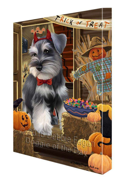 Enter at Own Risk Trick or Treat Halloween Schnauzer Dog Canvas Print Wall Art Décor CVS97253