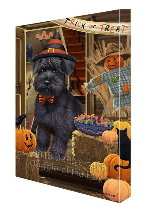 Enter at Own Risk Trick or Treat Halloween Schnauzer Dog Canvas Print Wall Art Décor CVS97262