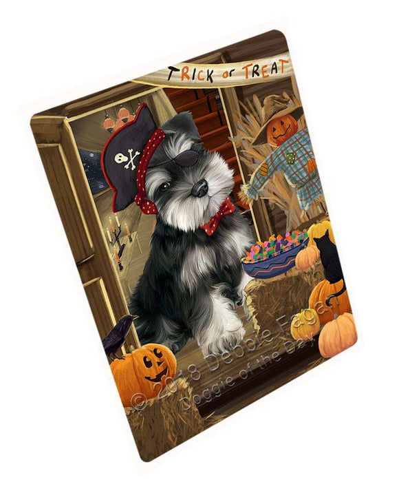 Enter at Own Risk Trick or Treat Halloween Schnauzer Dog Large Refrigerator / Dishwasher Magnet RMAG80478