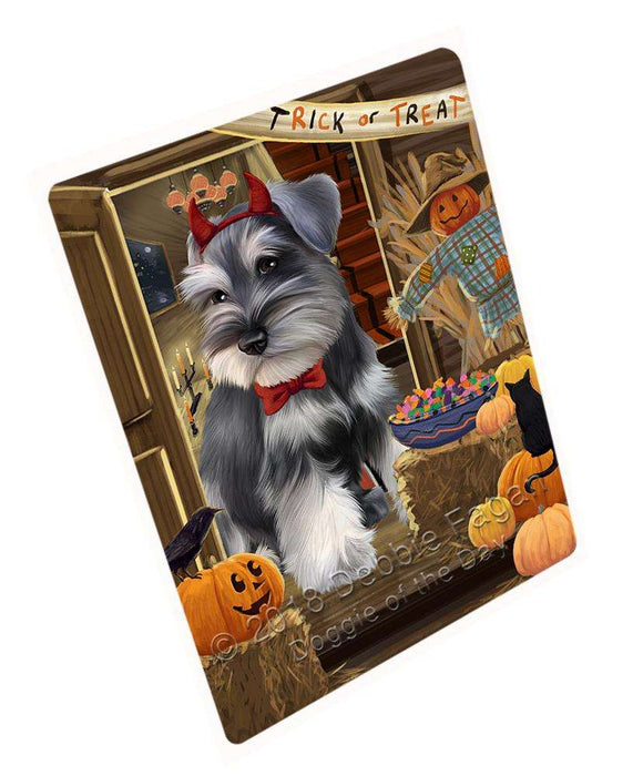 Enter at Own Risk Trick or Treat Halloween Schnauzer Dog Large Refrigerator / Dishwasher Magnet RMAG80484