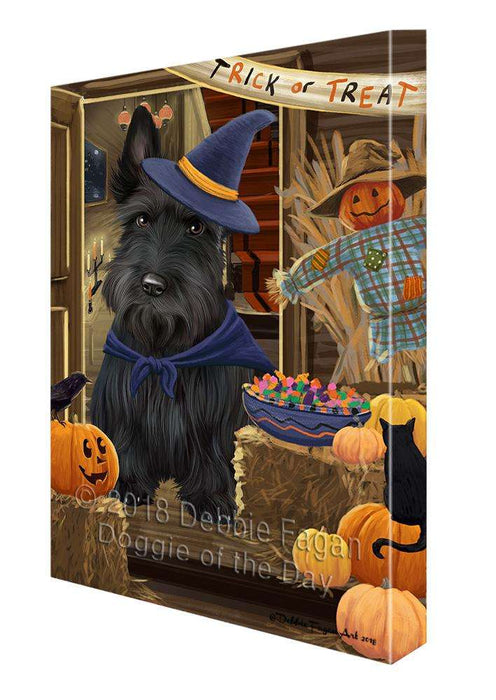 Enter at Own Risk Trick or Treat Halloween Scottish Terrier Dog Canvas Print Wall Art Décor CVS97271