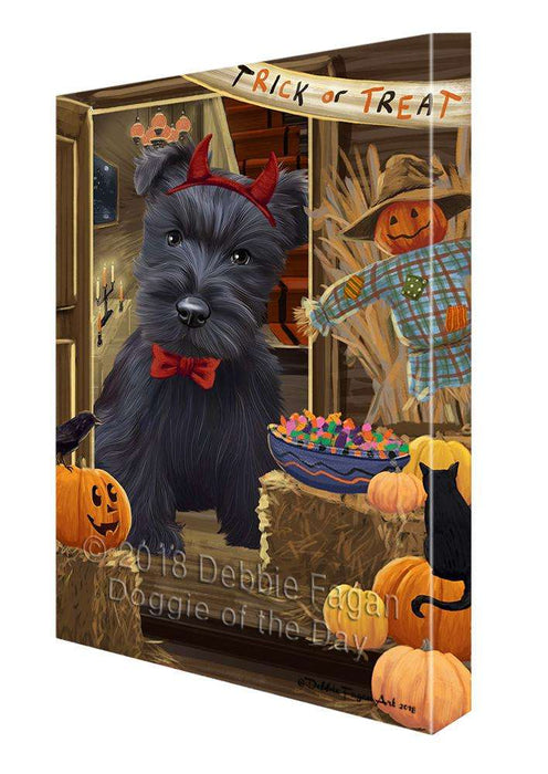 Enter at Own Risk Trick or Treat Halloween Scottish Terrier Dog Canvas Print Wall Art Décor CVS97298
