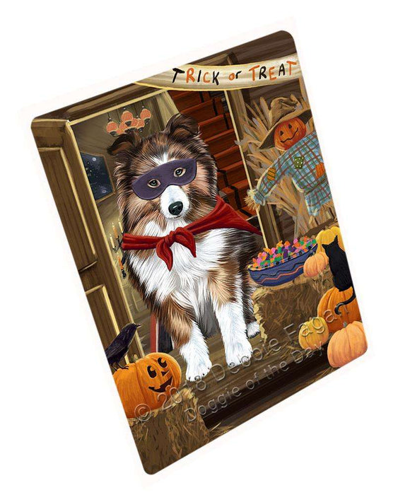 Enter at Own Risk Trick or Treat Halloween Shetland Sheepdog Cutting Board C64284