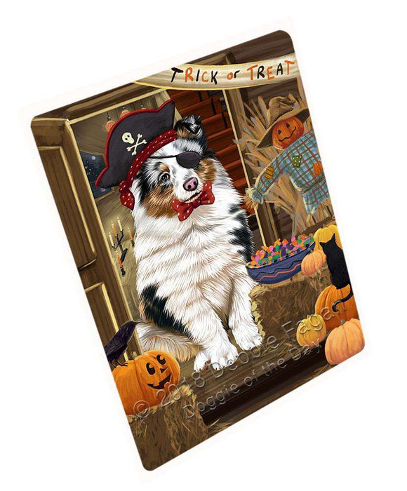 Enter at Own Risk Trick or Treat Halloween Shetland Sheepdog Cutting Board C64287