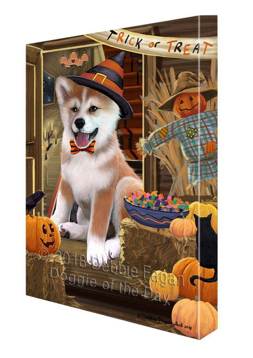 Enter at Own Risk Trick or Treat Halloween Shiba Inu Dog Canvas Print Wall Art Décor CVS97442