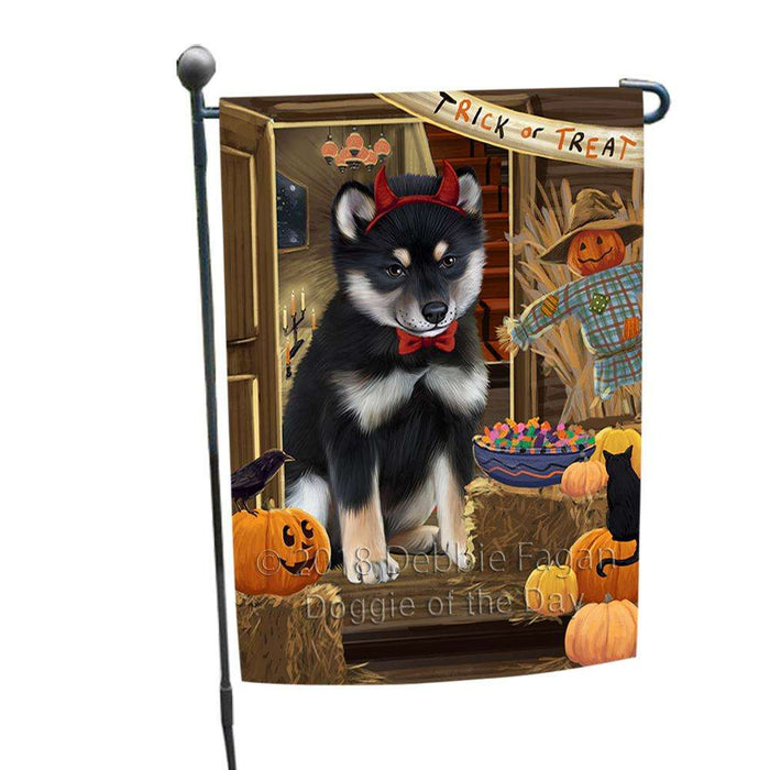 Enter at Own Risk Trick or Treat Halloween Shiba Inu Dog Garden Flag GFLG53349