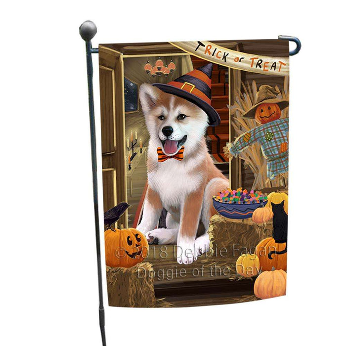 Enter at Own Risk Trick or Treat Halloween Shiba Inu Dog Garden Flag GFLG53350