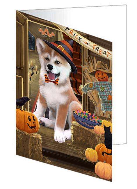 Enter at Own Risk Trick or Treat Halloween Shiba Inu Dog Handmade Artwork Assorted Pets Greeting Cards and Note Cards with Envelopes for All Occasions and Holiday Seasons GCD63893