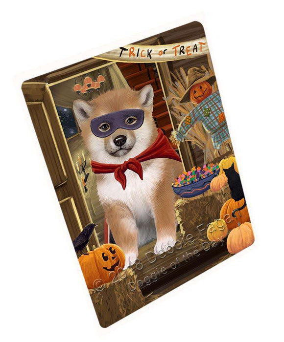 Enter at Own Risk Trick or Treat Halloween Shiba Inu Dog Large Refrigerator / Dishwasher Magnet RMAG80592