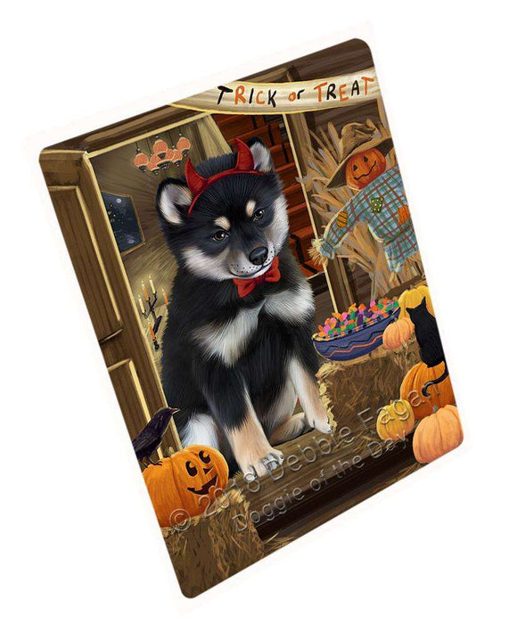 Enter at Own Risk Trick or Treat Halloween Shiba Inu Dog Large Refrigerator / Dishwasher Magnet RMAG80604