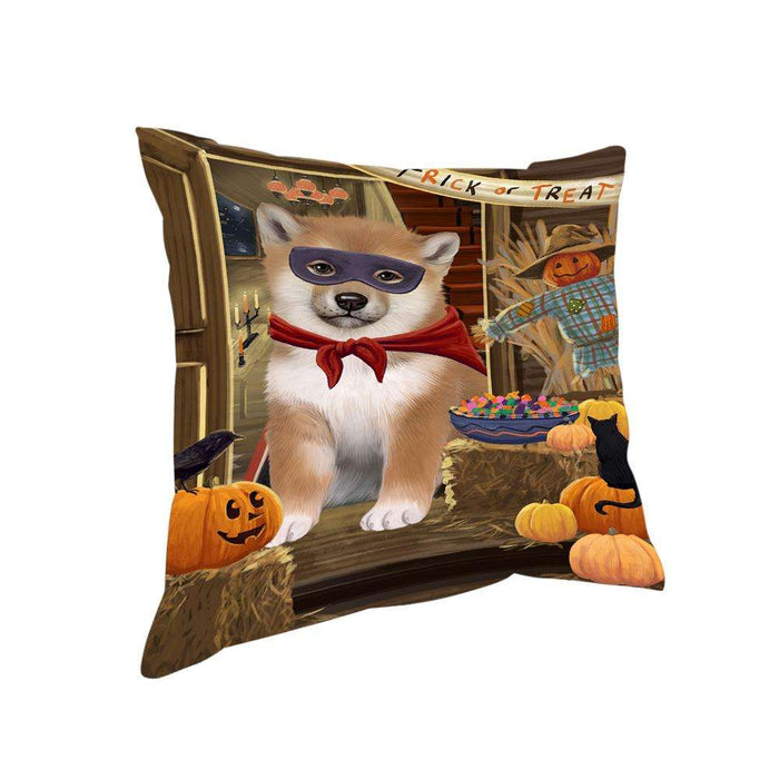 Enter at Own Risk Trick or Treat Halloween Shiba Inu Dog Pillow PIL69764