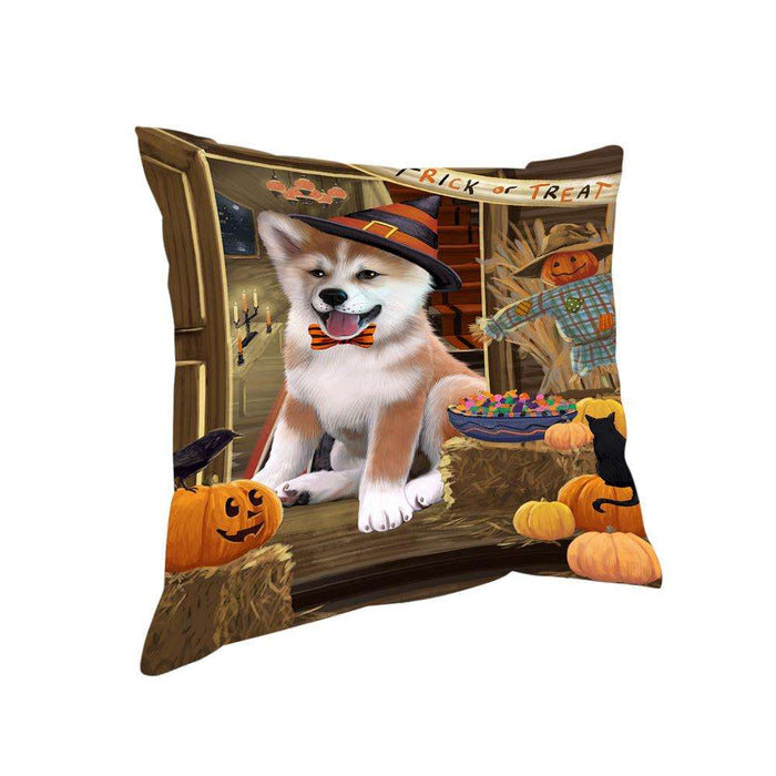 Enter at Own Risk Trick or Treat Halloween Shiba Inu Dog Pillow PIL69776